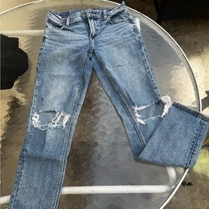 American Eagle Outfitters Light Blue Distressed Skinny Jeans